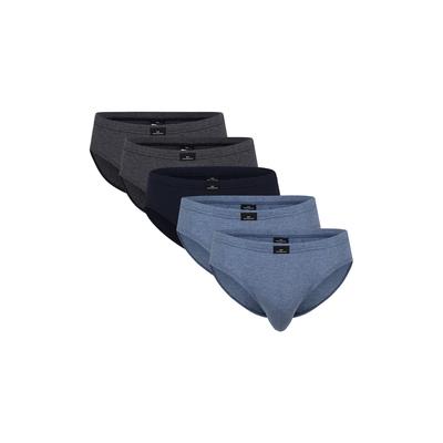 Slip GÖTZBURG "Slip 5er Pack", Herren, Gr. XL, blau (blau, grau), Obermaterial: 100% Baumwolle CO., Unterhosen Slip