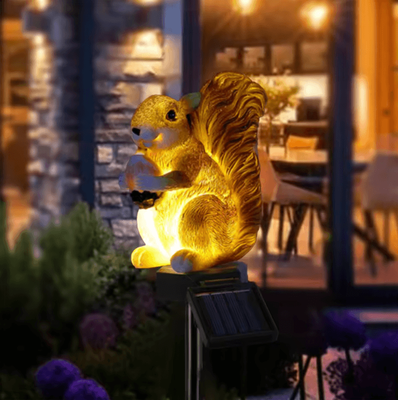 Inspire Curations Cute Solar Animal Garden Light Waterproof Decorative Figurine Lamp For Pathway & Patio squirrel Solar Light