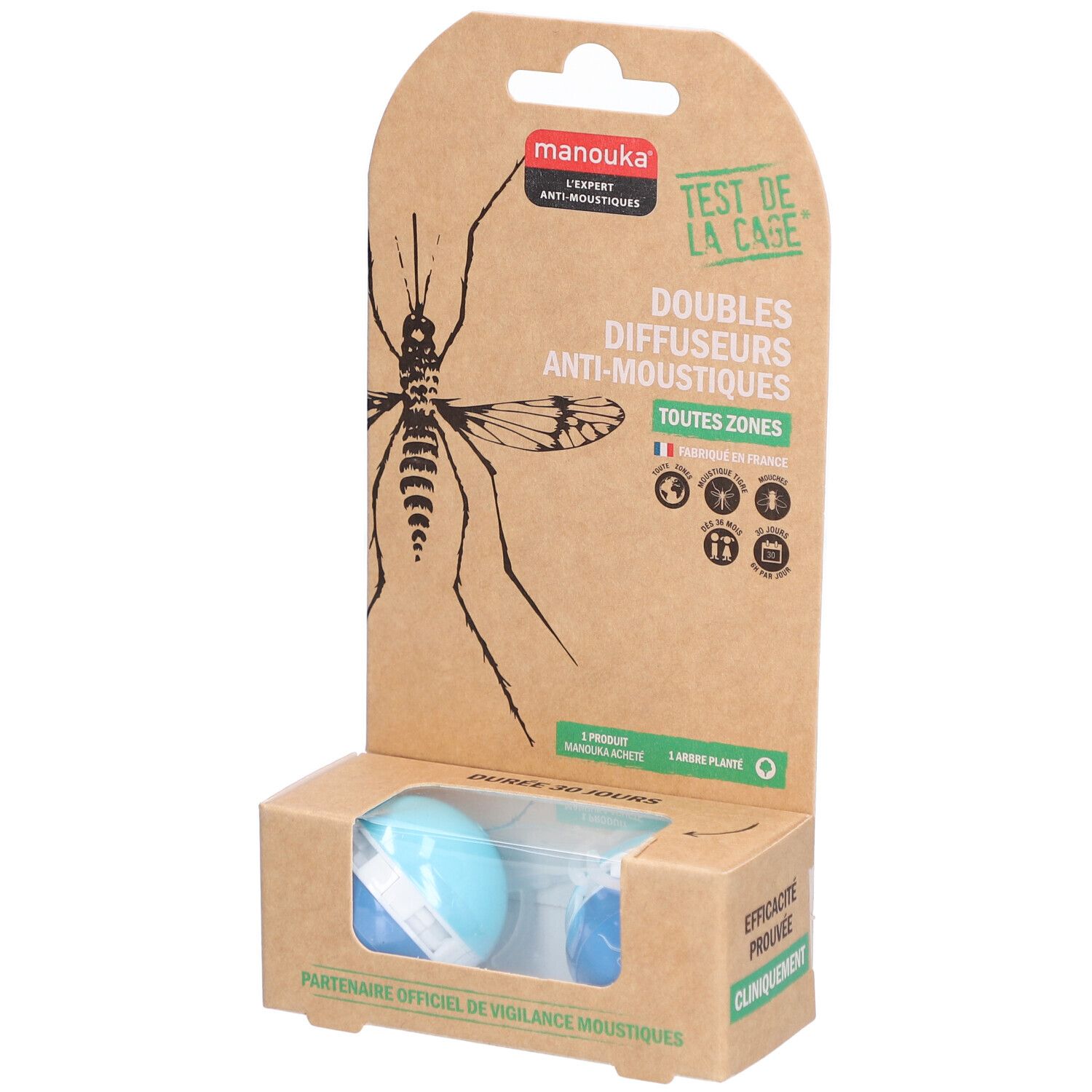 Mückenschutz Double Diffusor blau Manouka 1 St Kugeln