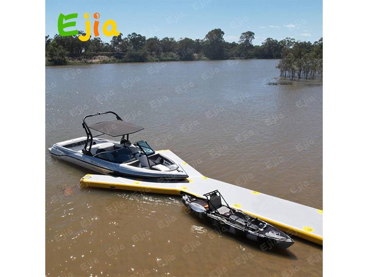 Plate-forme d'accueil gonflable en forme de Y pour skis, bateaux et yachts à réaction – Dock flottant gonflable durable avec surface EVA antidérapante