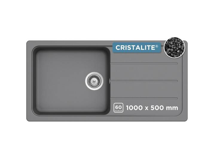 Granitspüle SCHOCK Formhaus , grau, B:100cm H:29,8cm T:50cm, Domogranit, Küchenspülen, Granitspüle