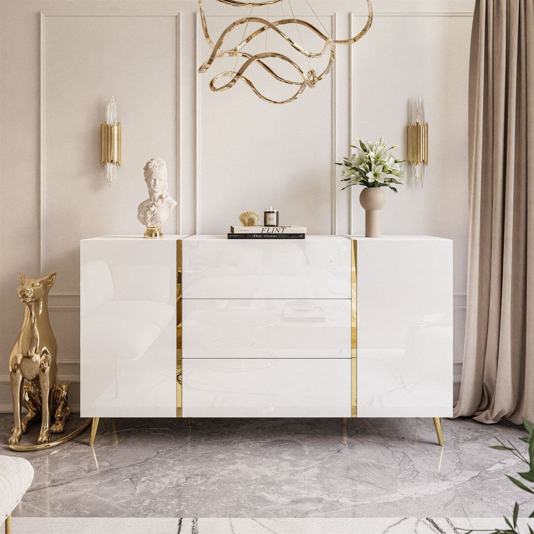 Fairmont Park Waldoboro 158 cm W Sideboard White 88.01cm H X 158cm W X 41.3cm D