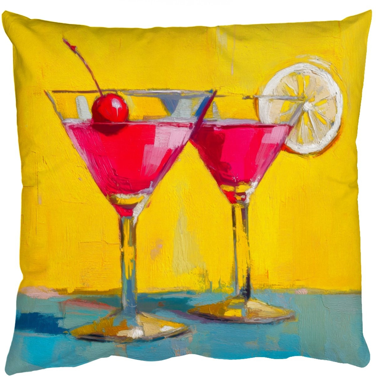 PillowMonkey Sierkussens Cocktail Citroen en Kers - 45 x 45 cm