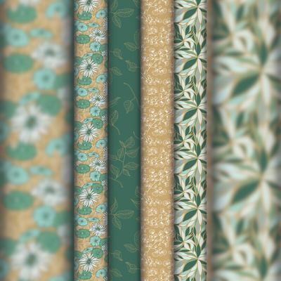 Clairefontaine 30x Geschenkpapier Kraft braun 70g, My Garden, Rolle 2x0,70m, im Kartondisplay mit 30 Stück - Sortierung 223926C