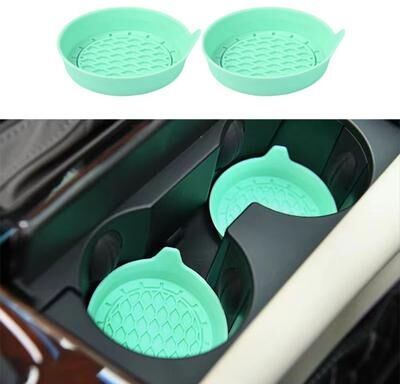 Inspired Finds Universal Silicone Car Cup Holder Coasters Non Slip Interior Pads (2 4pcs) green 2pcs