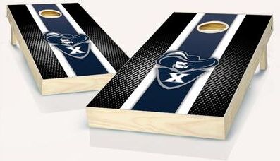 Skip's Garage Xavier Musketeers Striped Outdoor Cornhole Board Set