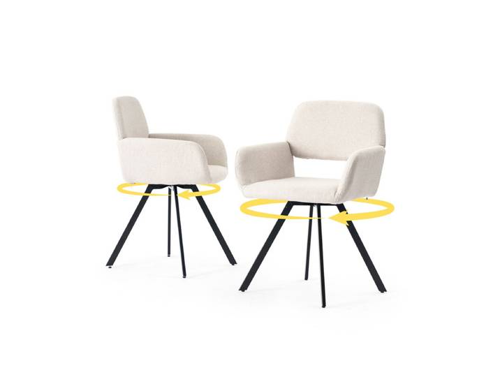 URBAN MEUBLE Eetkamerstoel CALIFORNIA BEIGE (Set van 2)