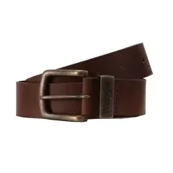 Wrangler Herren Jeans Leder Gürtel Metal Loop Braun 115cm