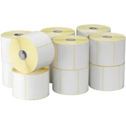 Zebra 12er-Pack Etikettenrollen für Etikettendrucker 102 x 64 mm (12x 1100 Etiketten) weiß