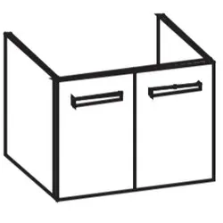 Artiqua 411 Waschtischunterschrank für Vero 045470 Graphit Struktur quer, 411-WU2T-D26-7098-401 411-WU2T-D26-7098-401