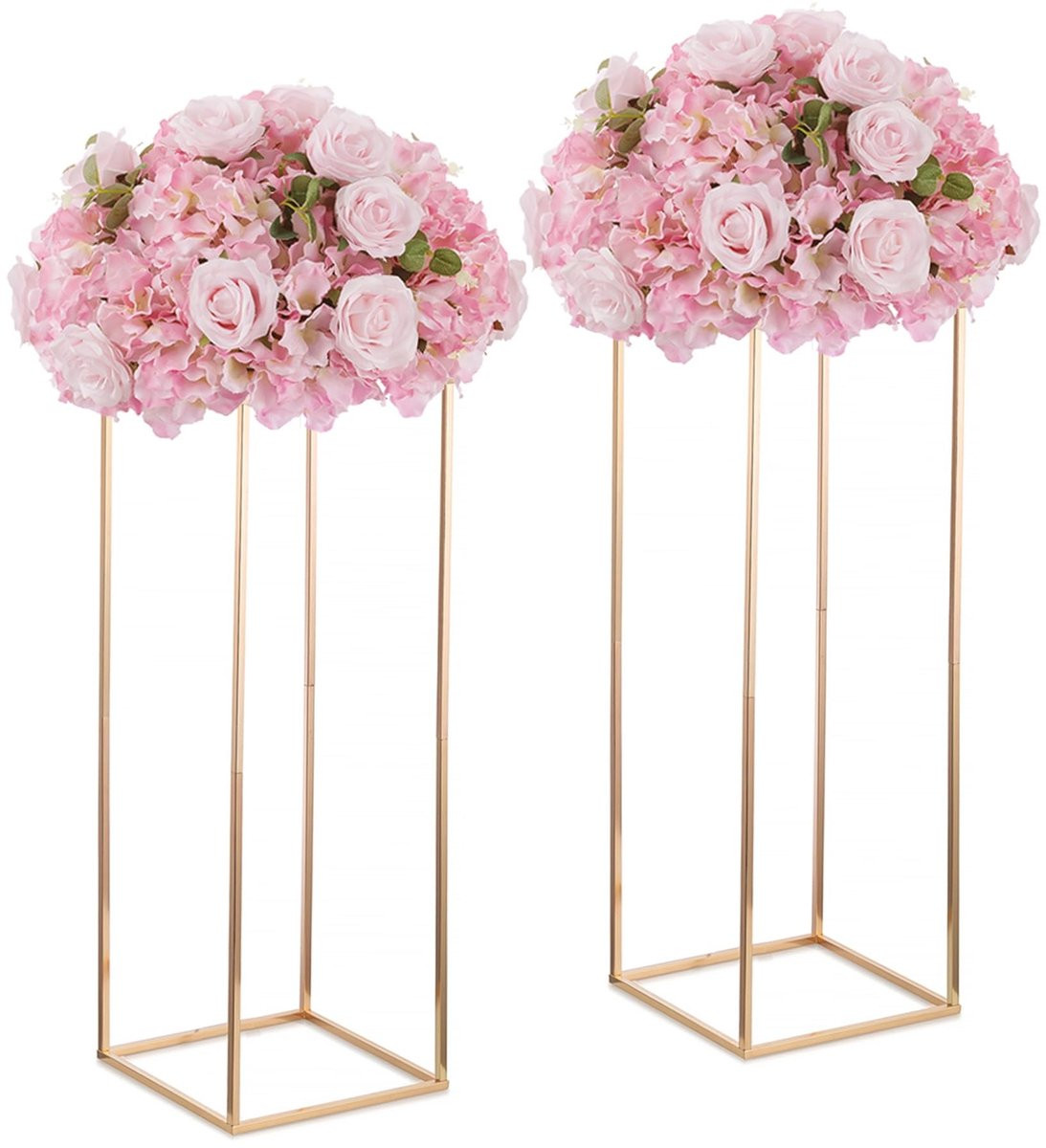 Elzusha Gouden Bloemhouders voor Tafeldecoratie, 2 stuks, 80 cm