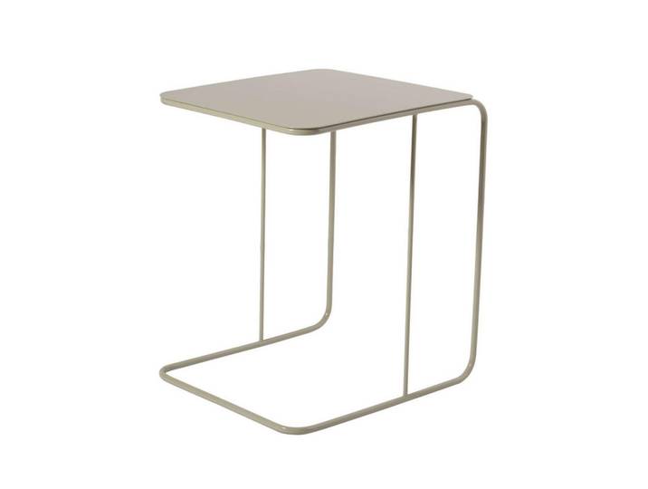 Calicosy Beistelltisch mit metallplatte 57/47/46 cm, Taupe, Metall, 57x46x47 cm, Wohnzimmer, Wohnzimmertische, Beistelltisch