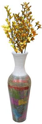 Uniquewise "Large Contemporary Bamboo Floor Vase for Dining, Living Room, Entryway Decoration Fill It with Dried Branches or Flowers, 29"""