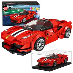 Konstruktionssteine Sportwagen-Rennwagen-Vitrine Rot 364 Teile.