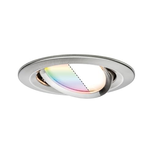 Paulmann Nova Plus Smart Home Zigbee LED inbouwspot, rond, RGBW, dimbaar, zilver/wit