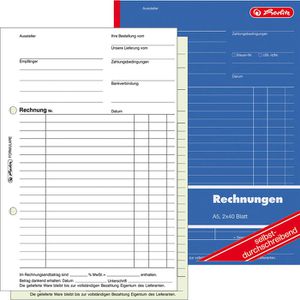 Herlitz 305 Rechnungsbuch A5 2x40 Blatt