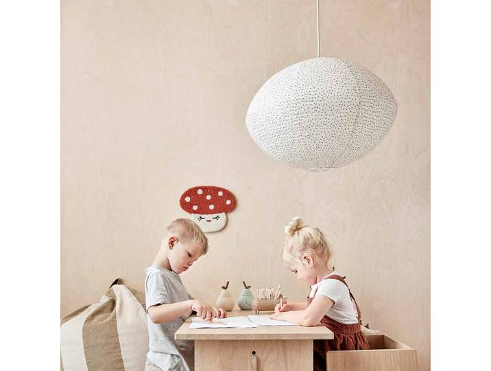 Moyo Lampenschirm, weiß/Punkte, Ø 41 cm - OYOY Living Design - Papier / Karton - Rund