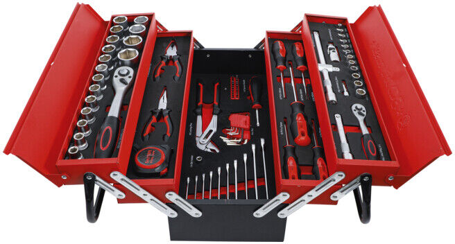 Caisse à outils métallique avec assortiment d’outils 86 pièces BGS ; BGS Do it yourself (6056)
