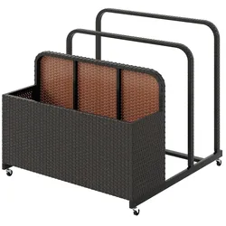 COSTWAY Pool-Aufbewahrungskorb mit Rädern, PE-Rattan-Aufbewahrungsbehälter, für Schwimmhilfen