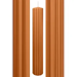 Wiedemann Kerzen Rillen Kerzen Cognac 300 x Ø 45 mm, 4 Stück