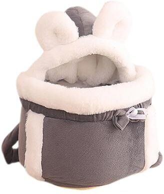 Uplift Picks Winter Warm Plush Cat Backpack Carrier For Outdoor Travel gray xl