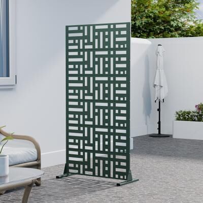 Lirago Outdoor Freestanding Metal Privacy Screen Decorative Partition Panel for Patio Garden Balcony