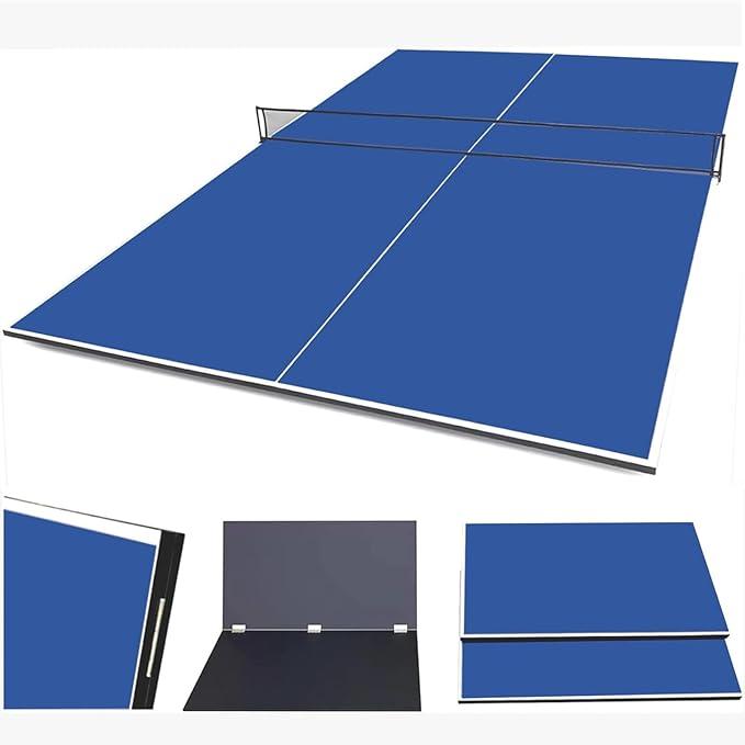 Faltbar Tischtennistisch Tischtennisplatte Top klappbar Indoor inklusive Netz 9ft 274 * 152 * 1.5 cm Ergänzung zu Billiardtisch blau
