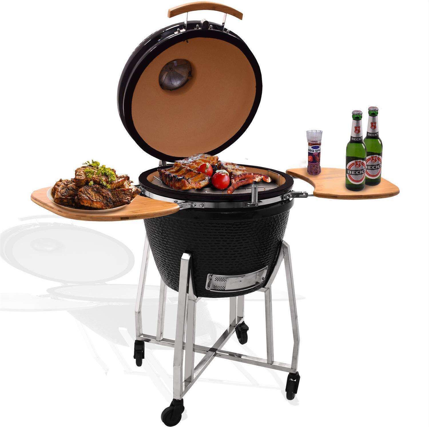 Syntrox Germany S-6 Kamado-Keramikgrill 45,9 cm, Schwarz