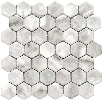 The Tile Life Eterna Hex 2 x 2 Glass Mosaic Floor and Wall Tile