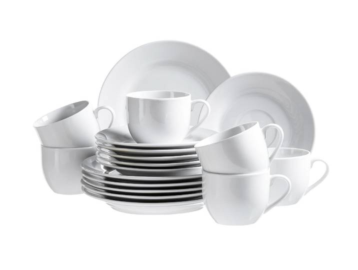 Kaffeeservice MÄSER Young 18-teilig , weiss (weiß), 18 tlg., Porzellan, Geschirr-Sets, Kaffeeservice