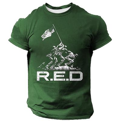 US Amerika 250 Jahr Jubiläum Veterans Day Herren Patriot Patriotische Veteran Amerikanische US-Flagge Rotes T-Shirt Kurzarm T-Shirt 3D-Druck Rundhals Shirt Tägliche Militär Straße Tägliches Schwarz