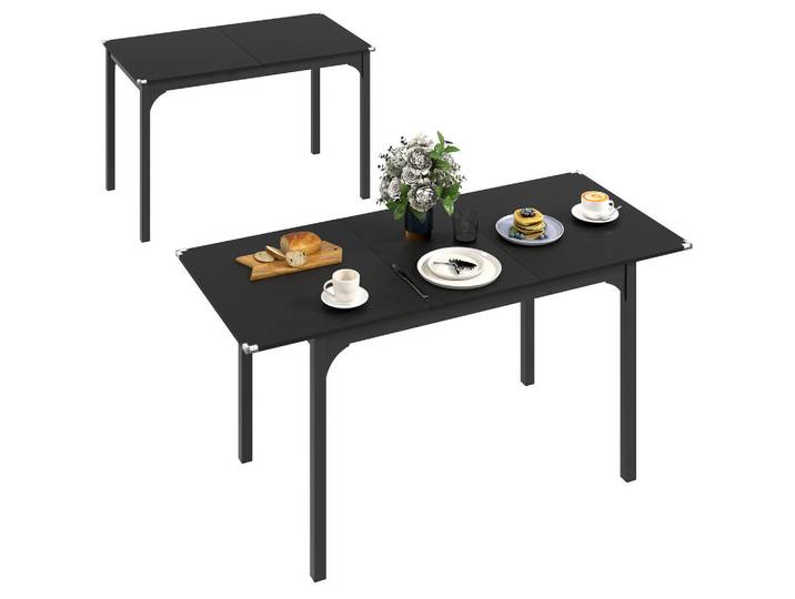 ComfortXL Esstisch De-16498 Schwarz, 70x75x160 cm, Esszimmer, Esstische