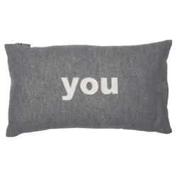 David Fussenegger Kissenhülle Silvretta 'you' 30 x 50 cm Grau