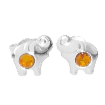Paar Ohrstecker OSTSEE-SCHMUCK "Ostsee-Schmuck Ohrstecker Elefant Ohrstecker Elefant", weiß, Ohrringe, Damen, 9 x 7mm, Silber 925 (Sterlingsilber)