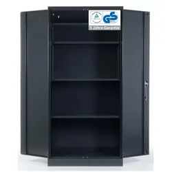 PROREGAL Stahlschrank BEE mit 7 lackierten Fachböden | HxBxT 195x92x50cm | Anthrazit-Anthrazit | Werkstattschrank Werkzeugschrank Aktenschrank