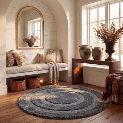 SAFAVIEH Florida Shag Carlinde Border 1.2-inch Thick Rug