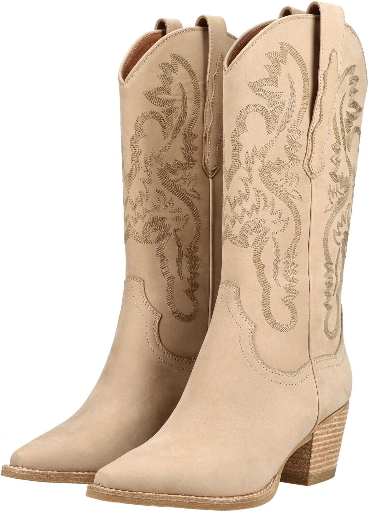 Bikerboots JEFFREY CAMPBELL "Jeffrey Campbell Stiefel Nubukleder", Damen, Gr. 39, beige, Nubukleder, Schuhe Bikerboots