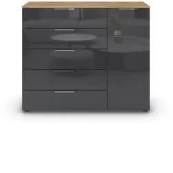 Kommode Flipp Glas Eiche/Basalt