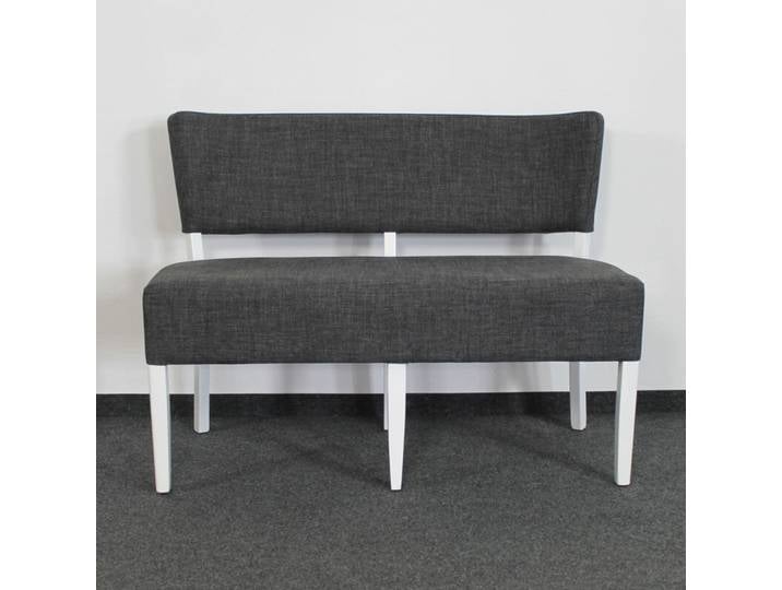 Vintage Polsterbank grau mit Lehne
