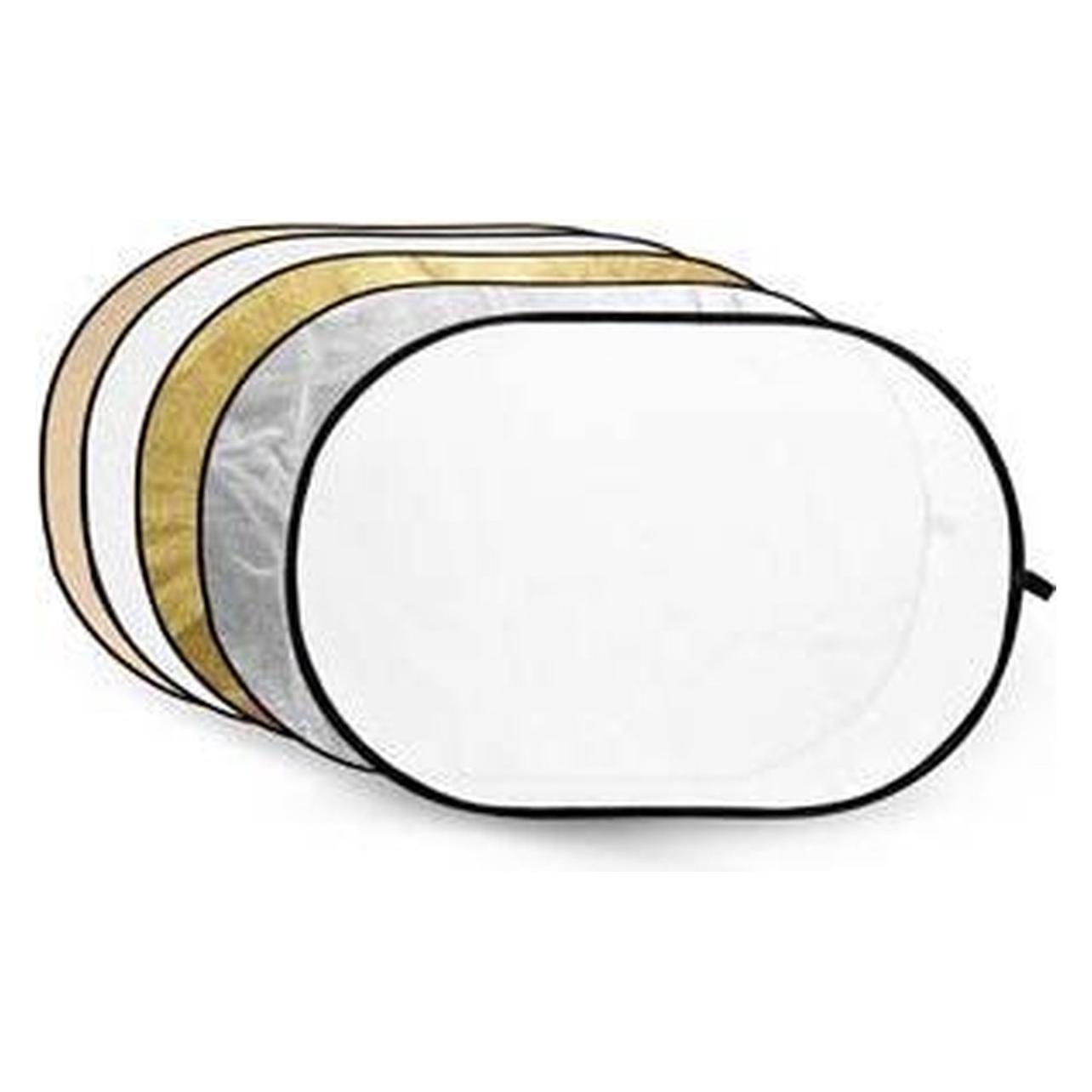 Godox 5 in 1 Goud, Zilver, Soft Gold, Wit, Transparant Reflector disc 80 x 120cm (Faltreflektor, Reflektor) (RFT-06-80120)