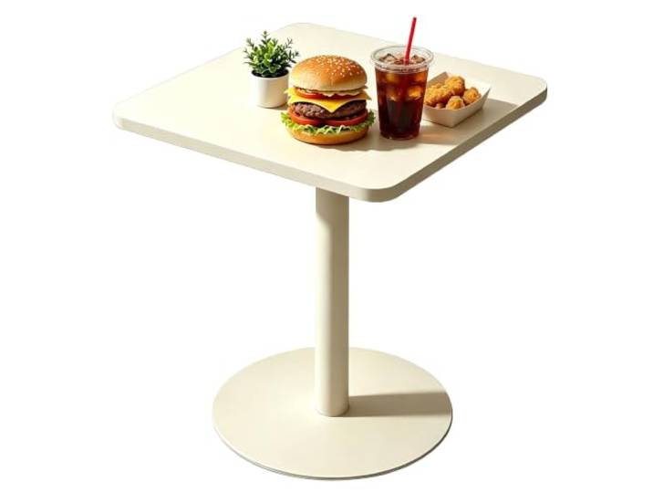 Quadratischer Bistro-Pub-Tisch in Thekenhöhe für den Innen-/Außen-Bartisch Kleine Beistelltische für Küche, Restaurant, Wohnzimmer, Café, Terrasse, Esstisch, weiß(48x48x72cm)
