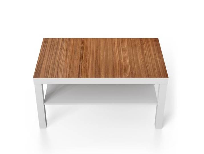 DEQORI Glastisch weiß groß 90x50 cm Motiv Wärme des Holzes ausgefallener Beistelltisch aus Glas Hochglanz Couchtisch fürs Wohnzimmer moderner Couch Tisch mit Design