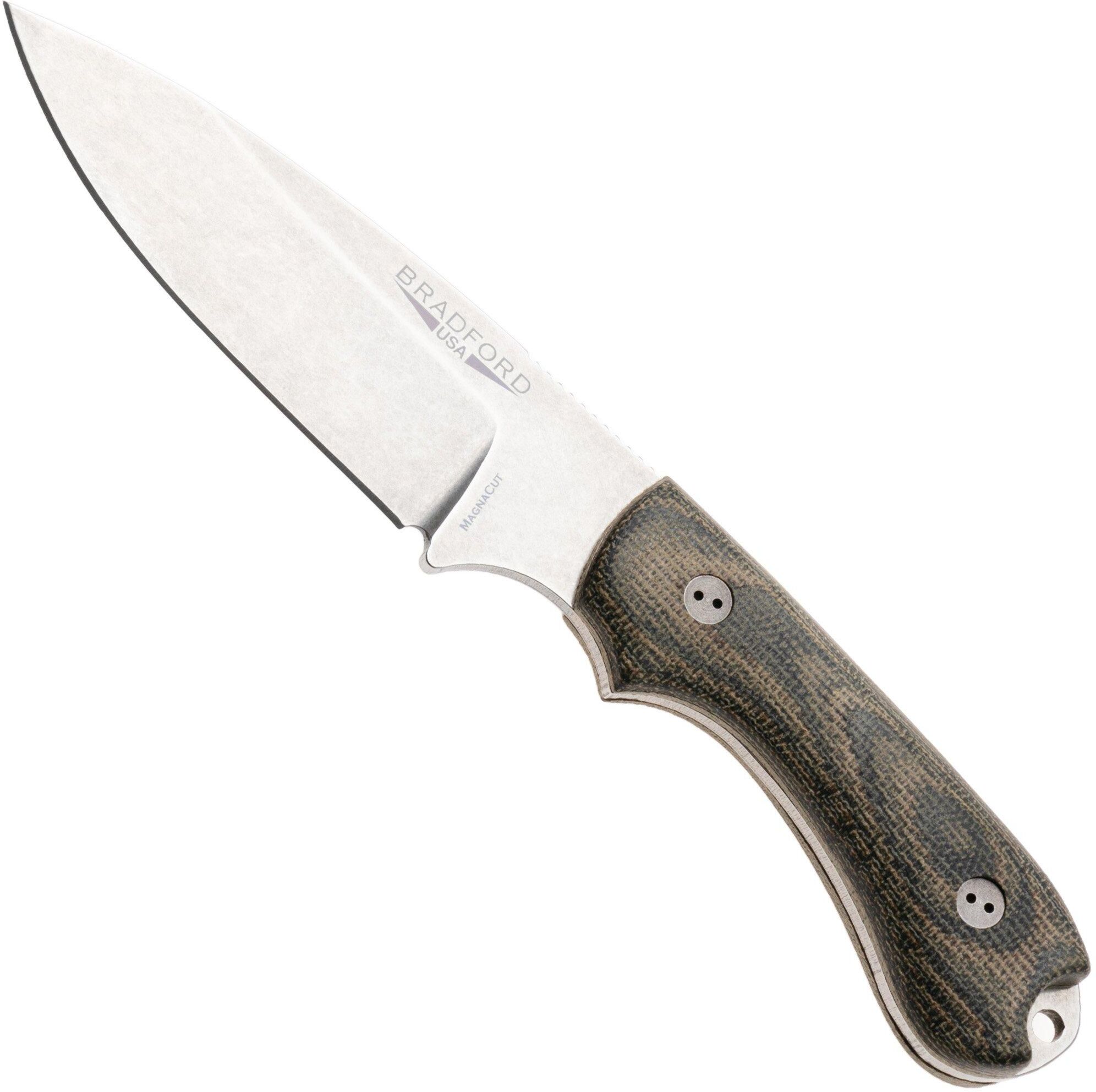 Bradford Knives Guardian 3, 32S-109-MC MagnaCut Sabre Stonewashed, 3D Camo Micarta, coltello fisso