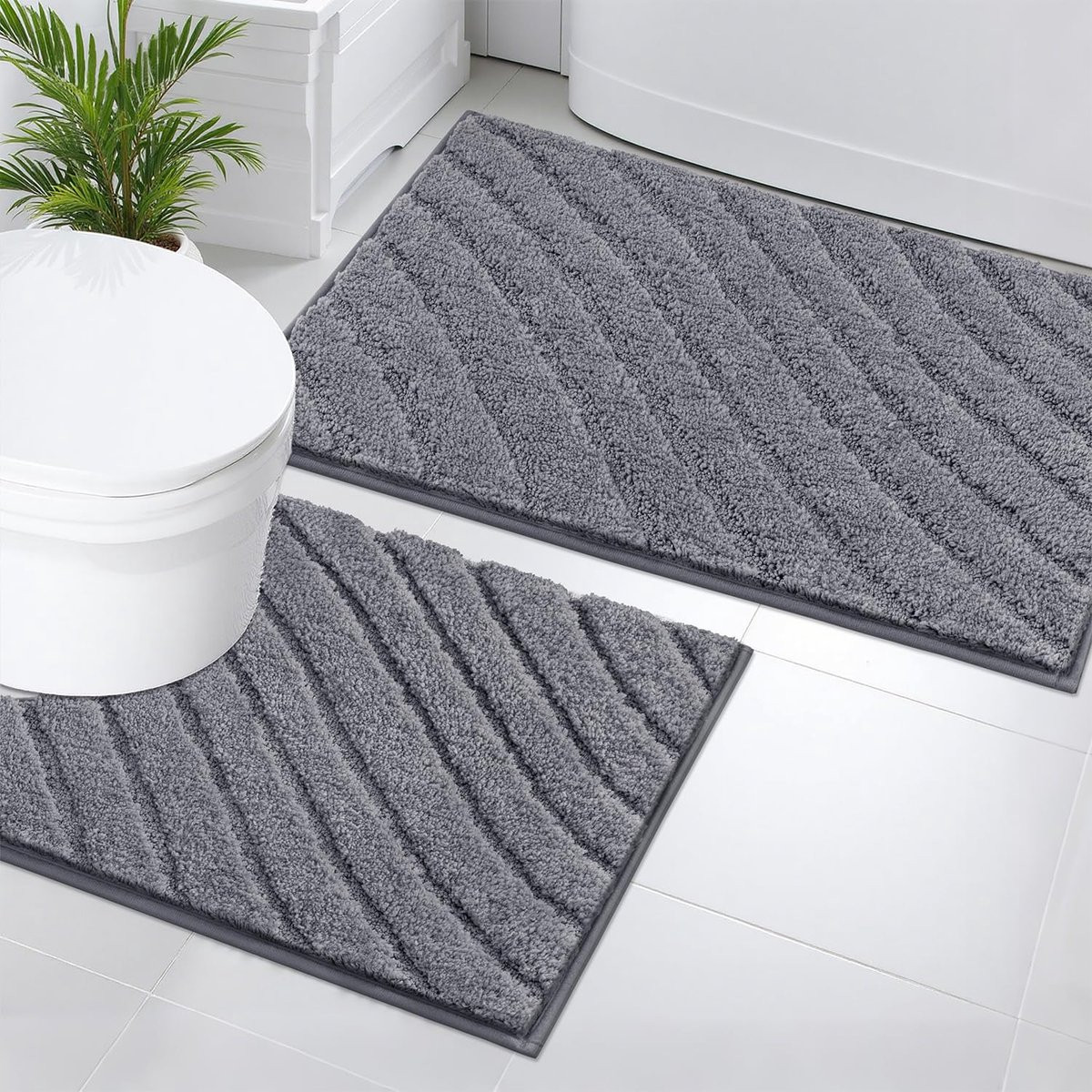 Unyqoos Zachte en Absorberende Badmatset met Antislip voor Volwassenen