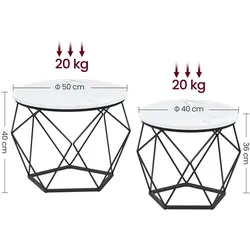 Vasagle, Couchtisch + Beistelltisch, Cluster (50 x 40 cm)