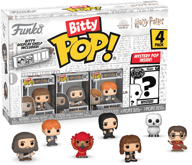 Funko Pop! Vinyl Funko Bitty Pop! Harry Potter Hermione in Robe 4 Pack with Mystery Figure, 2.3 cm tall