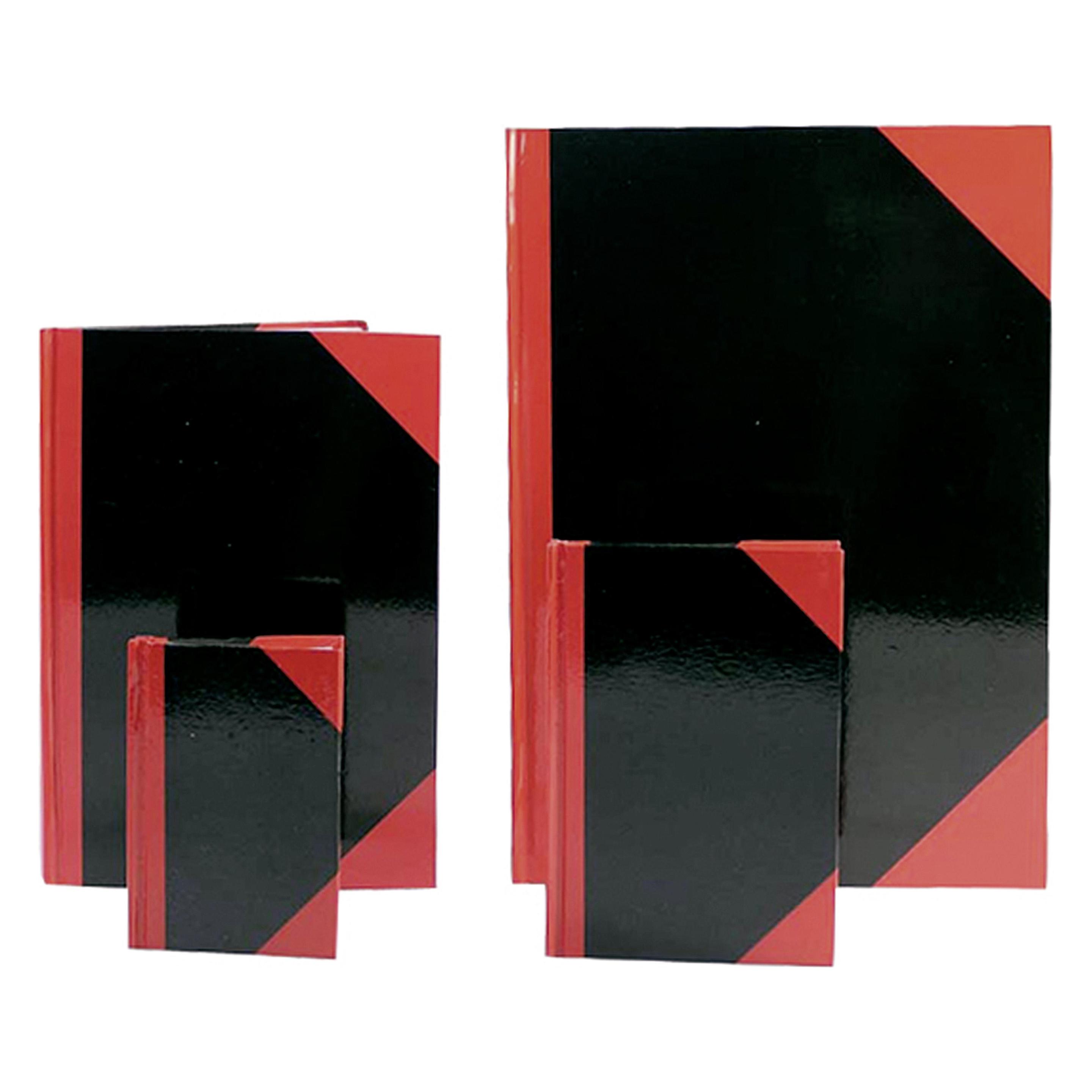 Rheita Kladde "China-Kladde", A6, kariert, 96 Blatt, 60g/m², schwarz mit farbigen Ecken rote Ecken A (A6, Kariert) (956-14) Mindestbestellmenge: 6 Stück
