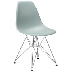 Vitra Stuhl Eames Plastic Side Chair  RE 46.5x83x55 cm hellgrau, Gestell: verchromt, Designer Charles & Ray Eames