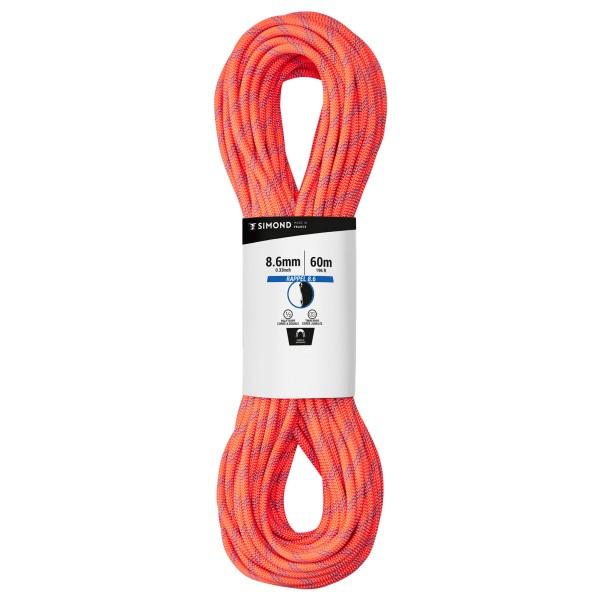 Simond - Rope Rappel 8.6 mm - Halbseil Länge 60 m rot