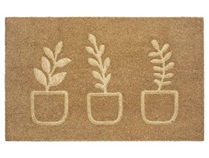 Hanse Home Kokos Fußmatte für Innen 45x75cm – Fussmatte Kokosmatte Schmutzfangmatte Blumen Flower Design, rutschfest für Eingangsbereich & überdachten Außenbereich – Natur